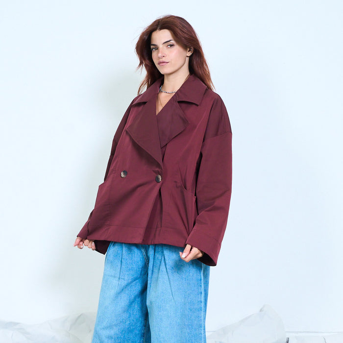 Double breasted cropped jacket wholesale