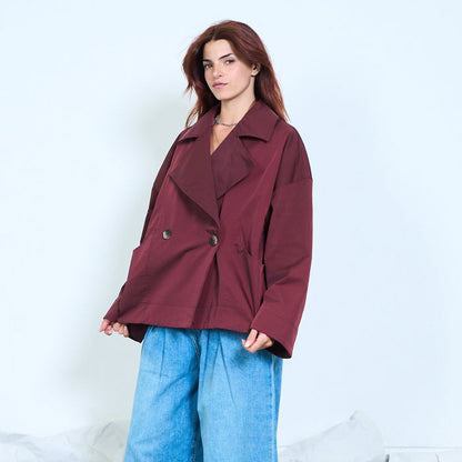 Double breasted cropped jacket wholesale