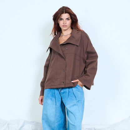 Draped funnel neck jacket wholesale