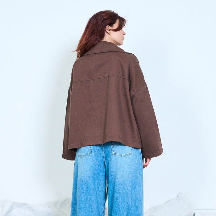 Draped funnel neck jacket wholesale