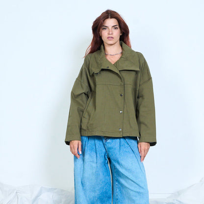 Draped funnel neck jacket wholesale