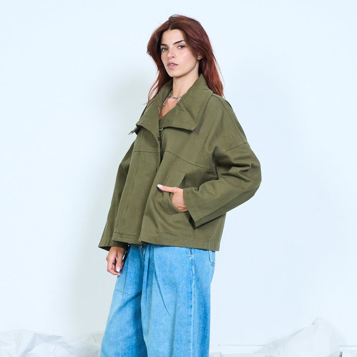 Draped funnel neck jacket wholesale