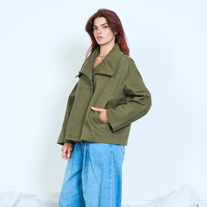 Draped funnel neck jacket wholesale
