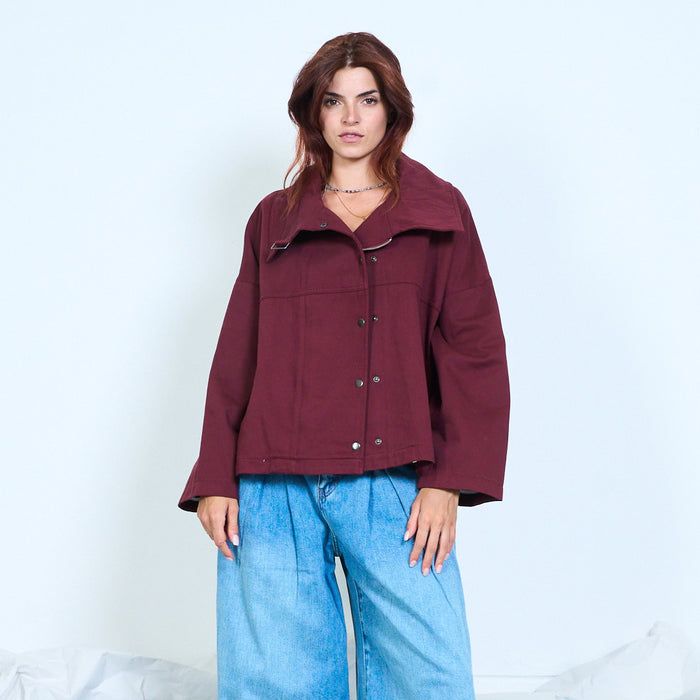 Draped funnel neck jacket wholesale