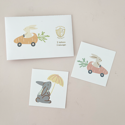 Bunnies In The Garden Temporary Tattoos