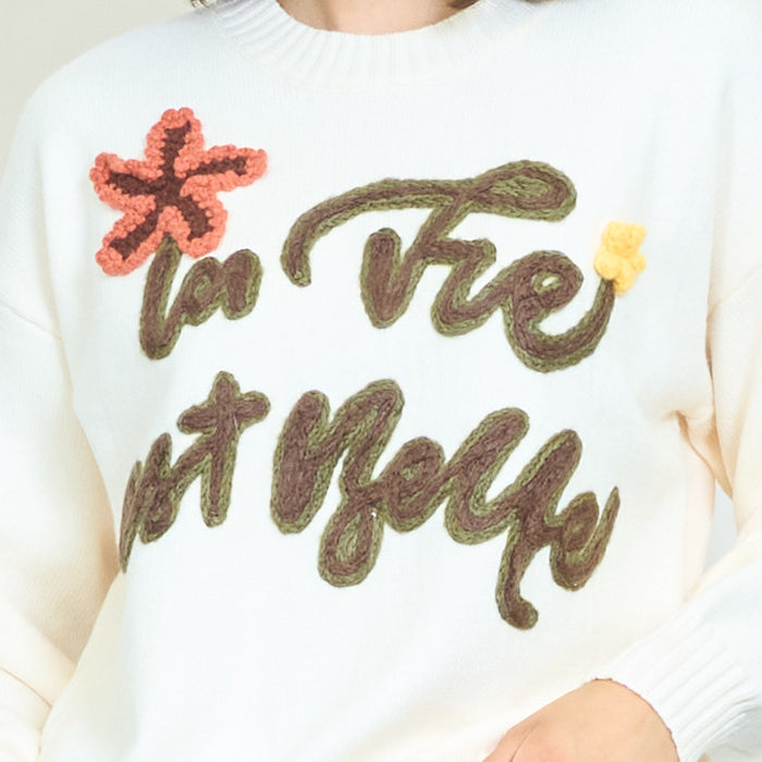 Embroidered knit sweater wholesale