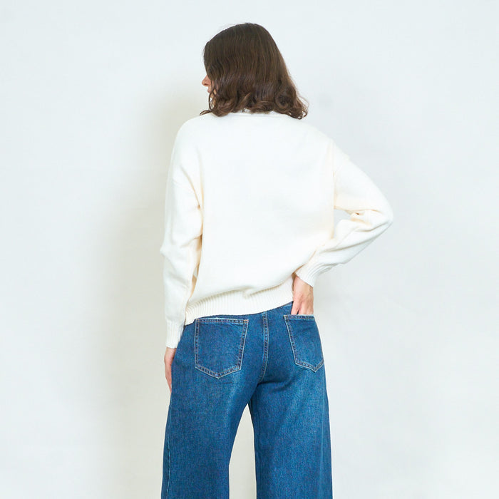Embroidered knit sweater wholesale