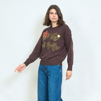 Embroidered knit sweater wholesale