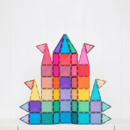CONNETIX Magnetic Tiles Glitter Castle Pack - 48 Pieces