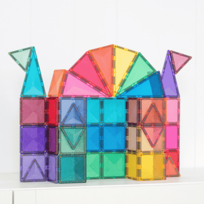 CONNETIX Magnetic Tiles Glitter Castle Pack - 48 Pieces