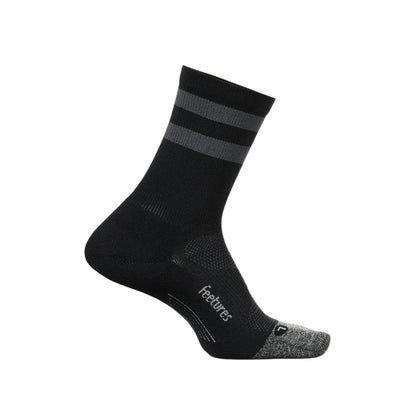 Feetures Elite Light Cushion Mini Crew Apparel Feetures Black High Top Stripe Medium