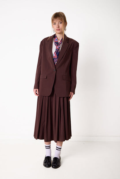 Flowing pleated midi skirt wholesale