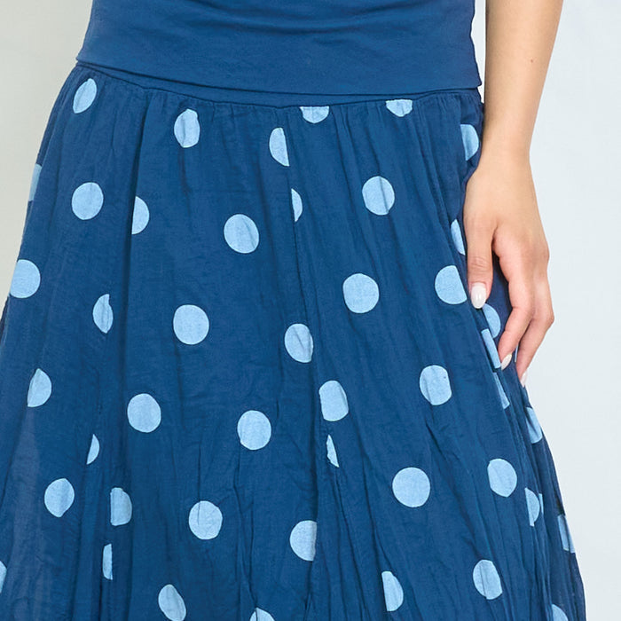 Flowy polka dot maxi skirt wholesale