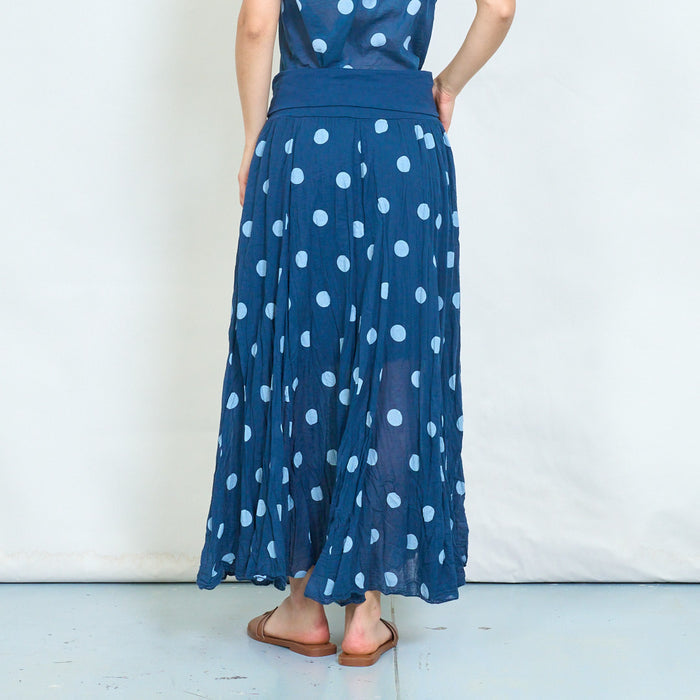 Flowy polka dot maxi skirt wholesale