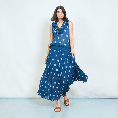 Flowy polka dot maxi skirt wholesale
