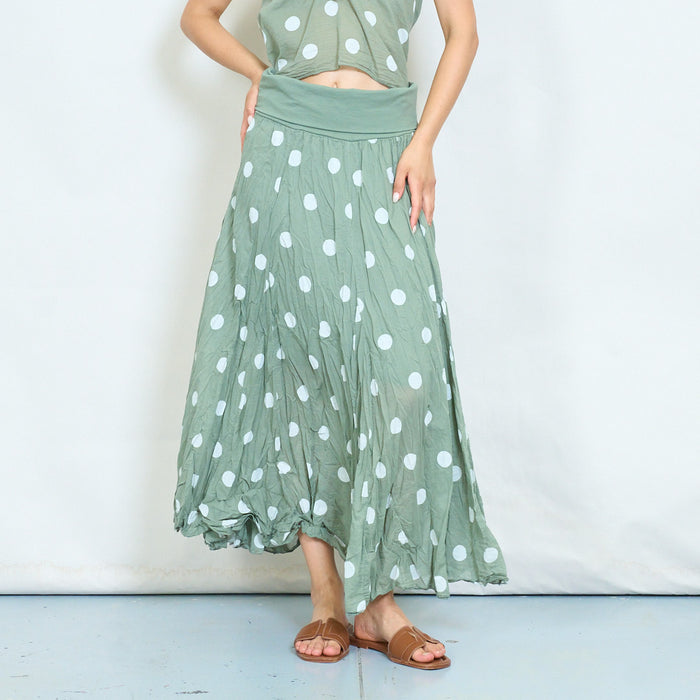 Flowy polka dot maxi skirt wholesale