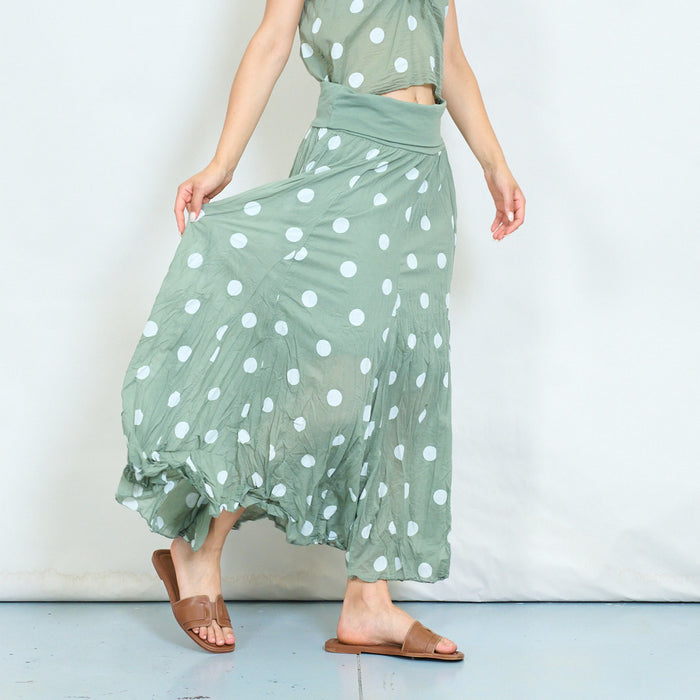 Flowy polka dot maxi skirt wholesale