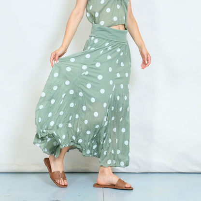 Flowy polka dot maxi skirt wholesale