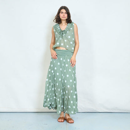 Flowy polka dot maxi skirt wholesale