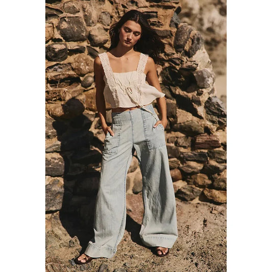 Free People Breezy Denim Pull-On Jeans in Dusk