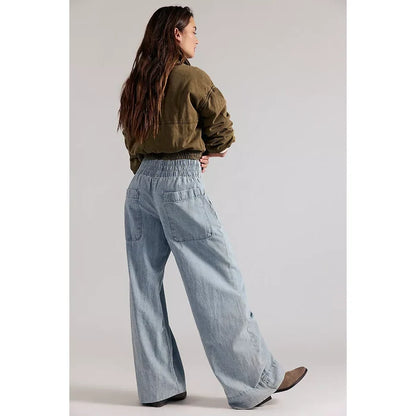 Free People Breezy Denim Pull-On Jeans in Dusk