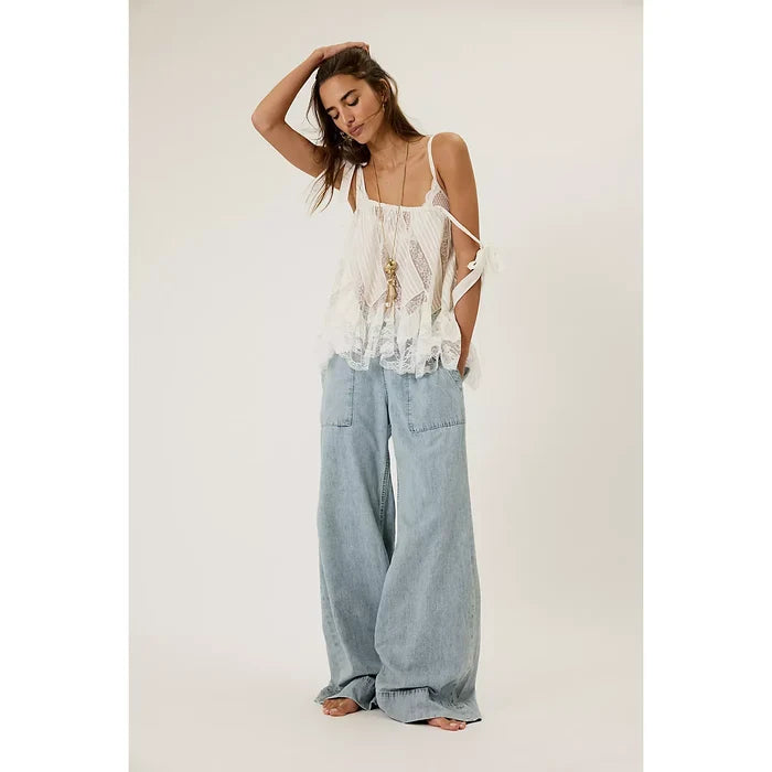 Free People Breezy Denim Pull-On Jeans in Dusk
