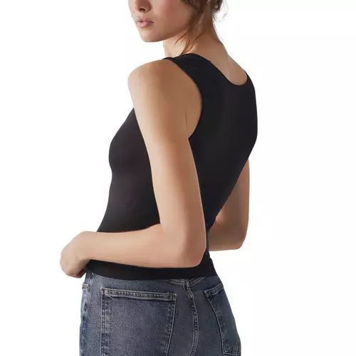 Free People Clean Lines Muscle Cami Tank Top in Black