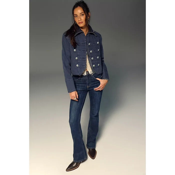 Free People Double Knot High Rise Straight Boot Cut Jeans