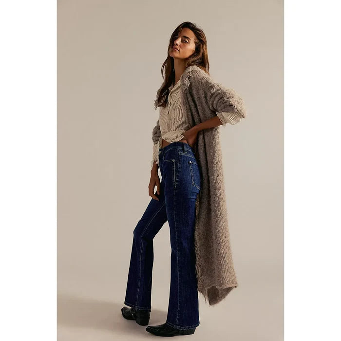 Free People Double Knot High Rise Straight Boot Cut Jeans