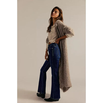 Free People Double Knot High Rise Straight Boot Cut Jeans