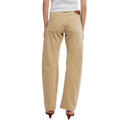 Free People Fable Twisted Seam Jeans in Oat Latte