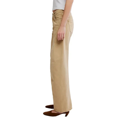 Free People Fable Twisted Seam Jeans in Oat Latte