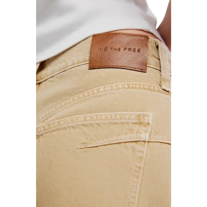 Free People Fable Twisted Seam Jeans in Oat Latte