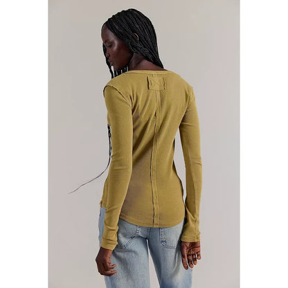 Free People Jamie Henley Top in Dried Tobacco
