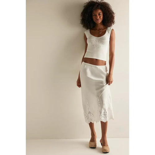 Free People Pretty Please Crop Top in Clean Ivory