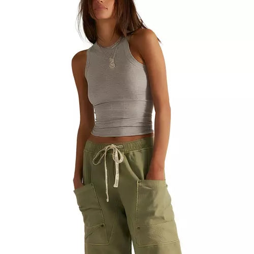 Free People So Soft Seamless Modal Tank in Heather Grey
