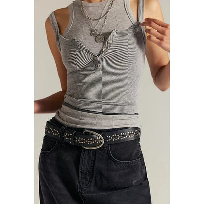 Free People WTF Preston Stud Belt in Black