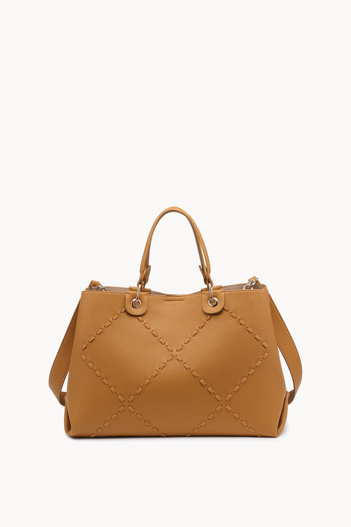 Geometric stitch tote bag wholesale