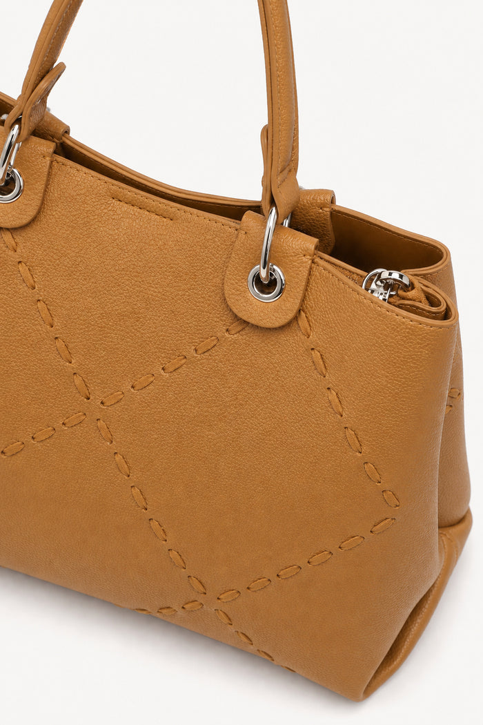 Geometric stitch tote bag wholesale