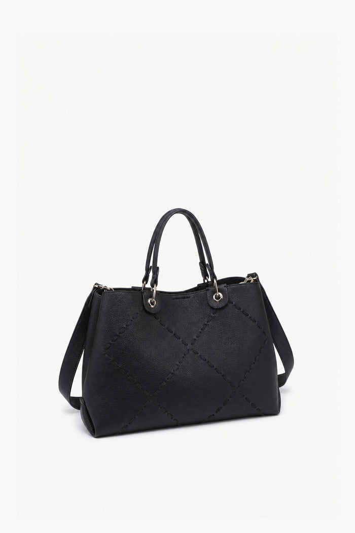 Geometric stitch tote bag wholesale