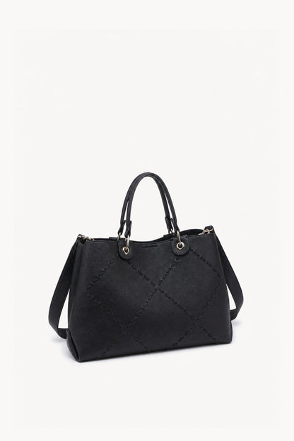 Geometric stitch tote bag wholesale
