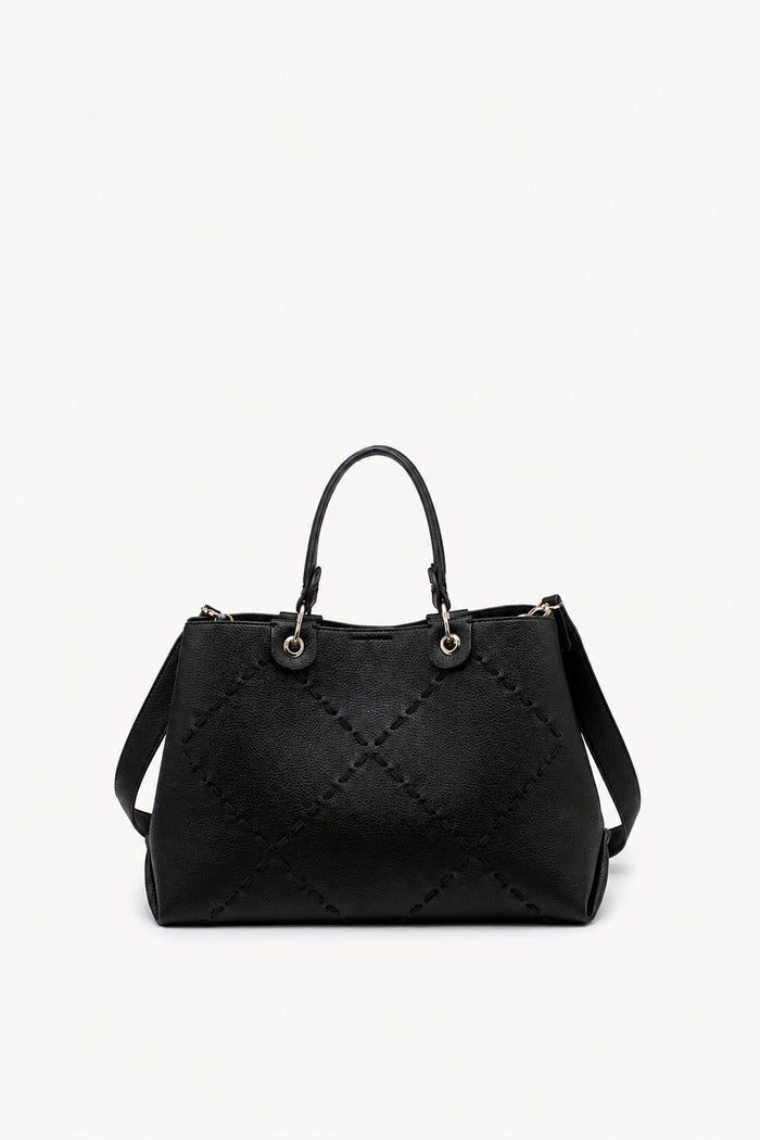 Geometric stitch tote bag wholesale