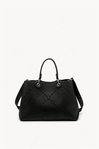 Geometric stitch tote bag wholesale