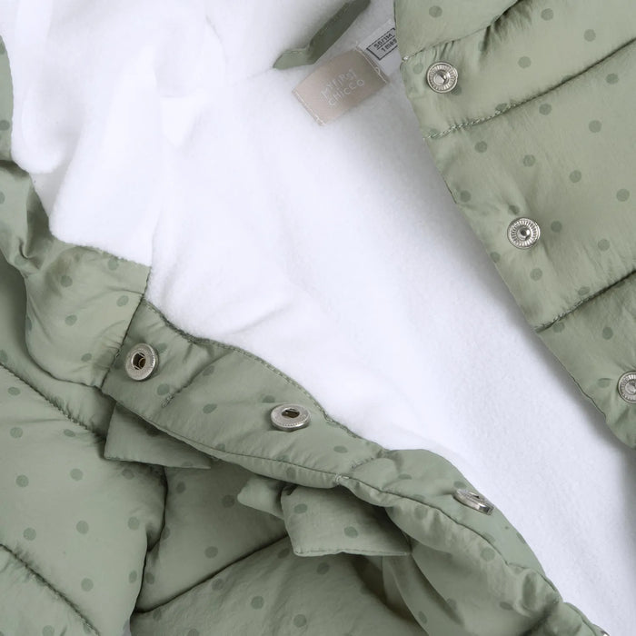Girls Light Green Embellished Hooded Jacket