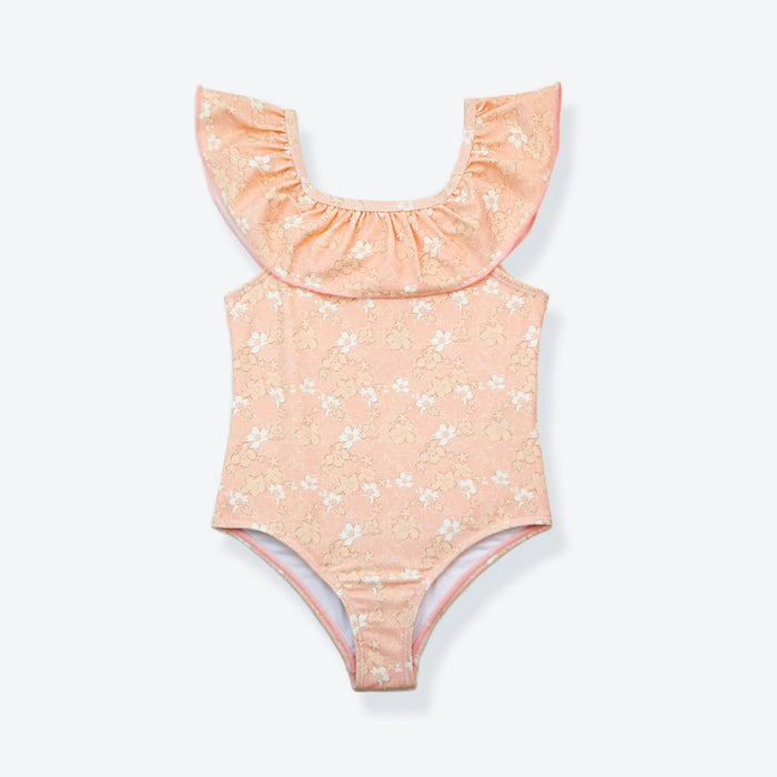 Girls Swimsuit - UPF 50+ Ruffle One-Piece - Evangelina Tuscany