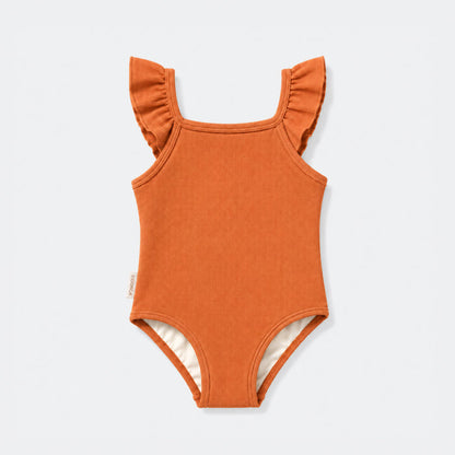 Girls’ UPF 50+ Textured Ruffle One-Piece Swimsuit - Hazel