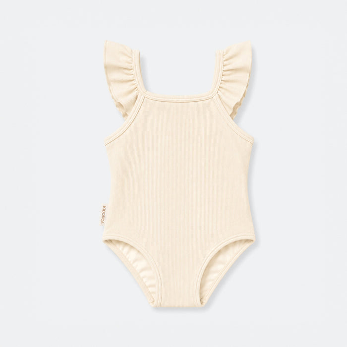 Girls UPF50+ Ruffle Swimsuit  – Almond