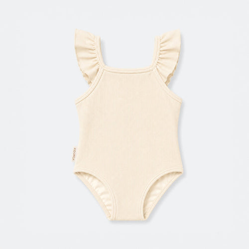 Girls UPF50+ Ruffle Swimsuit  – Almond