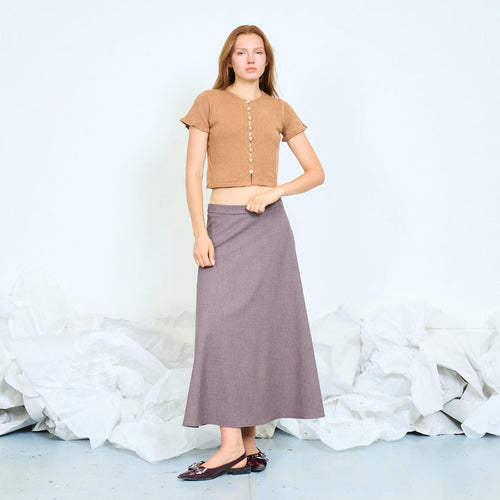 Gold-button short sleeve knit top wholesale