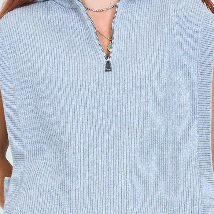 Half zip knit poncho vest wholesale